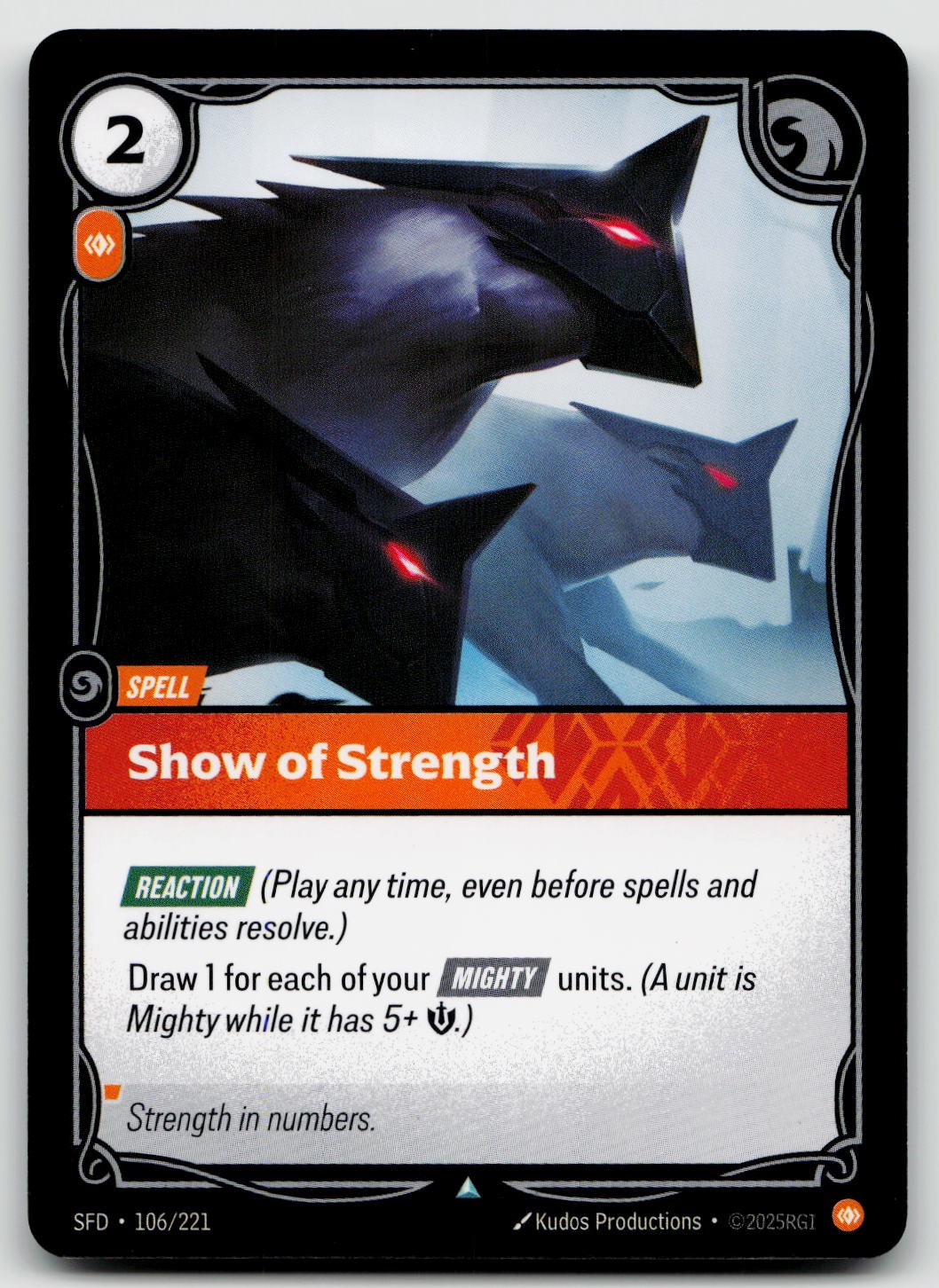 Show of Strength 106/221 Spiritforged non comune Riftbound quasi nuovo