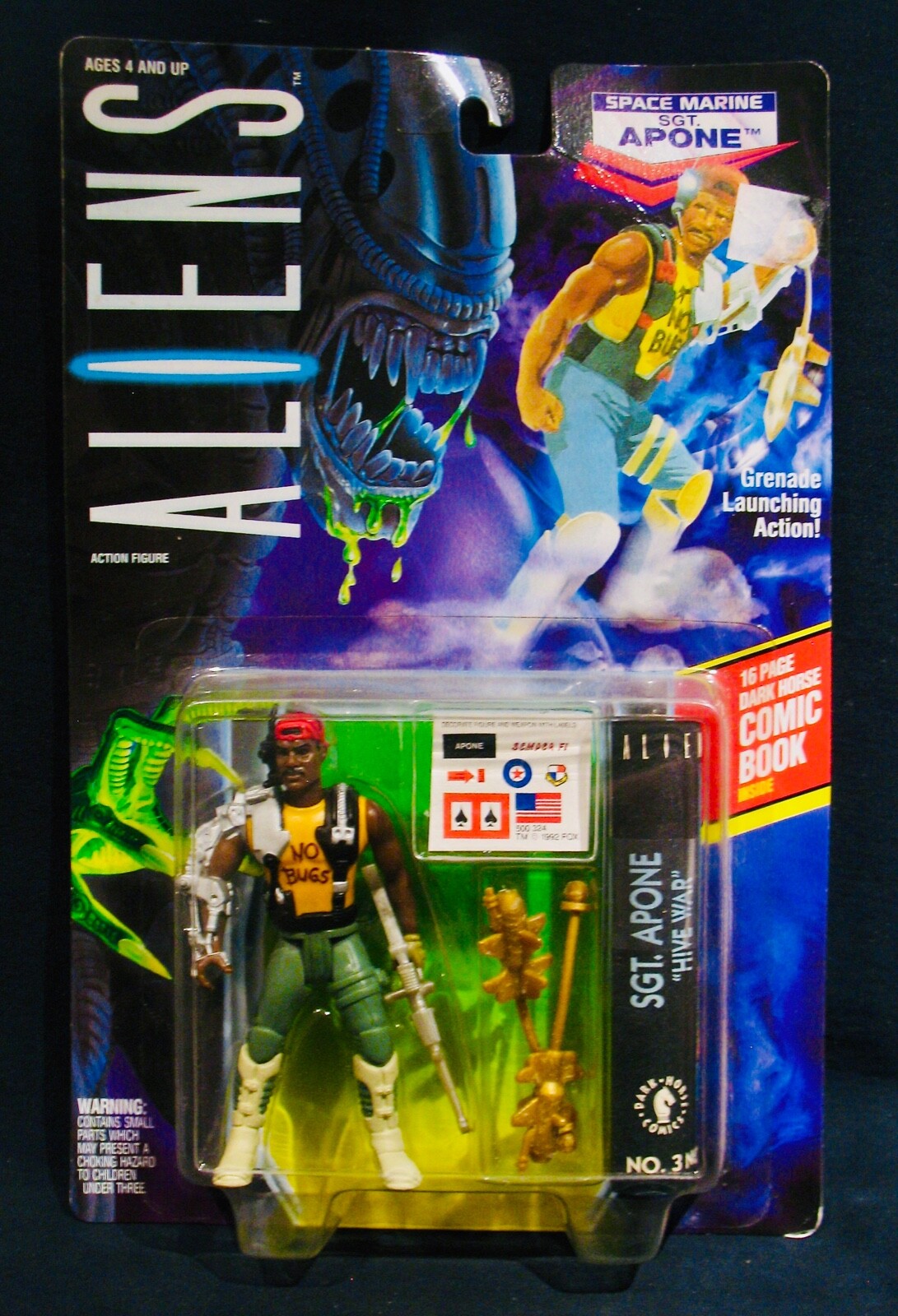 ALIENS~Space Marine Apone~1992 Modellino con lanciagranate-non aperto-KENNER 
