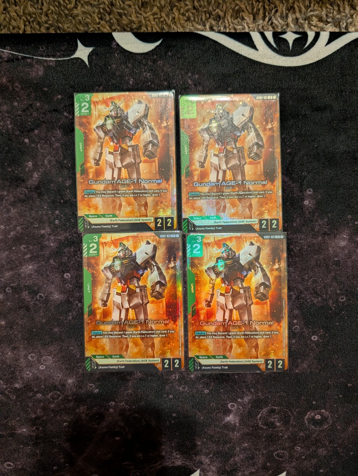 4x (Playset) Gundam Age-1 Normal (LR) - GD02-021 - Gundam TCG: Dual Impact - NM