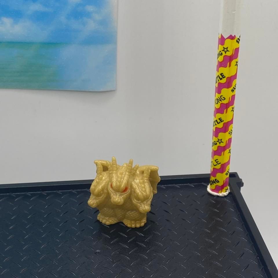 Vintage Bandai King Ghidorah Mini Sofubi Finger Puppet Figure Godzilla Monster C