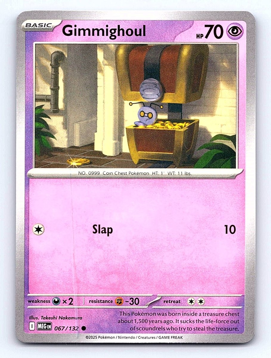 Gimmighoul 067/132 Pokemon Mega Evoluzione Comune Quasi Nuovo