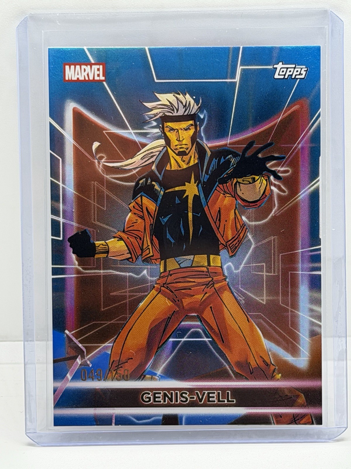 2026 Topps Neon Marvel Genis-Vell #188 True Blue Foil /150 - Captain Marvel
