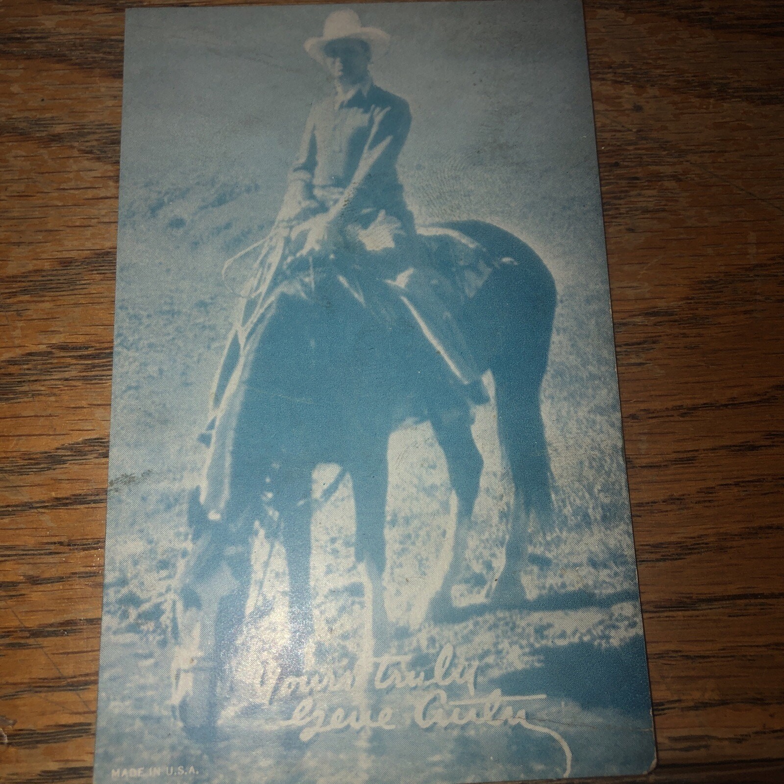 1940-60 Mostra Western Stars Blue Gene Autry (il tuo veramente a cavallo) Rara