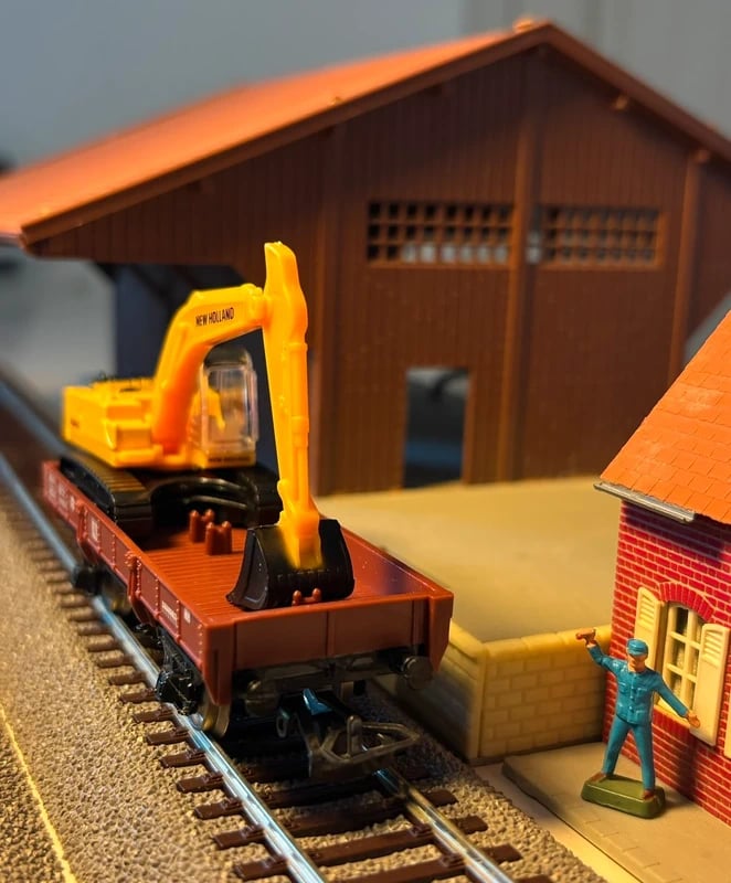 🚂Wagon/Grue Pelleteuse très bel état Jouef Norev en boite locomotive train électrique modélisme HO