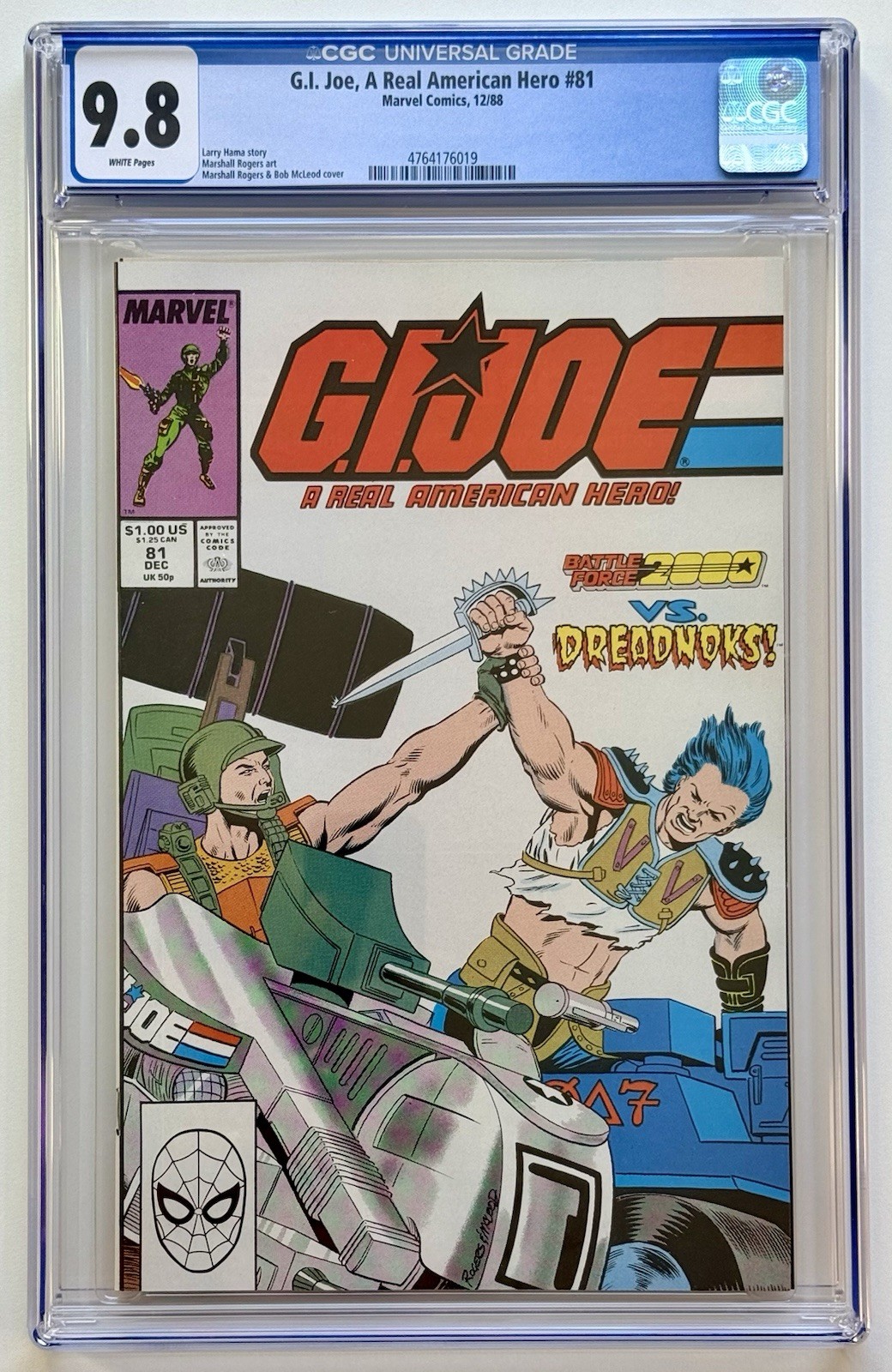 GI JOE #81 ◉ CGC 9.8 * DREADNOKS & BATTLEFORCE 2K * Marvel 1989 * CUSTODIA NUOVA 👀