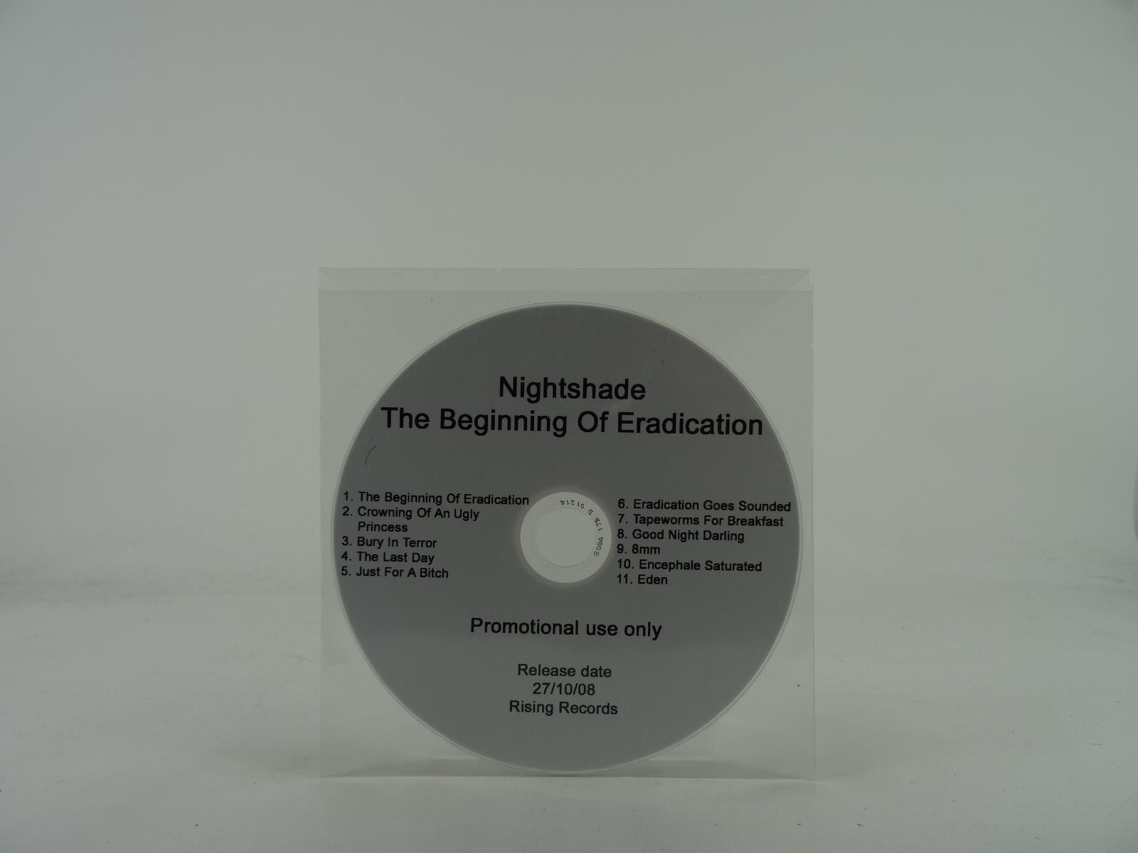 NIGHTSHADE THE BEGINNING OF ERADICATION (418) 11 Track Promo CD Album including 