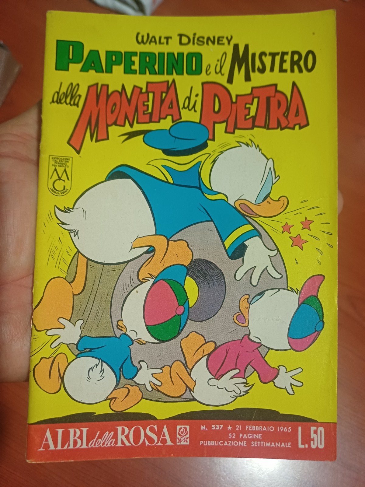 ALBI DELLA ROSA- DISNEY n. 537 "Paperino e mistero della moneta di pietra" 1965 