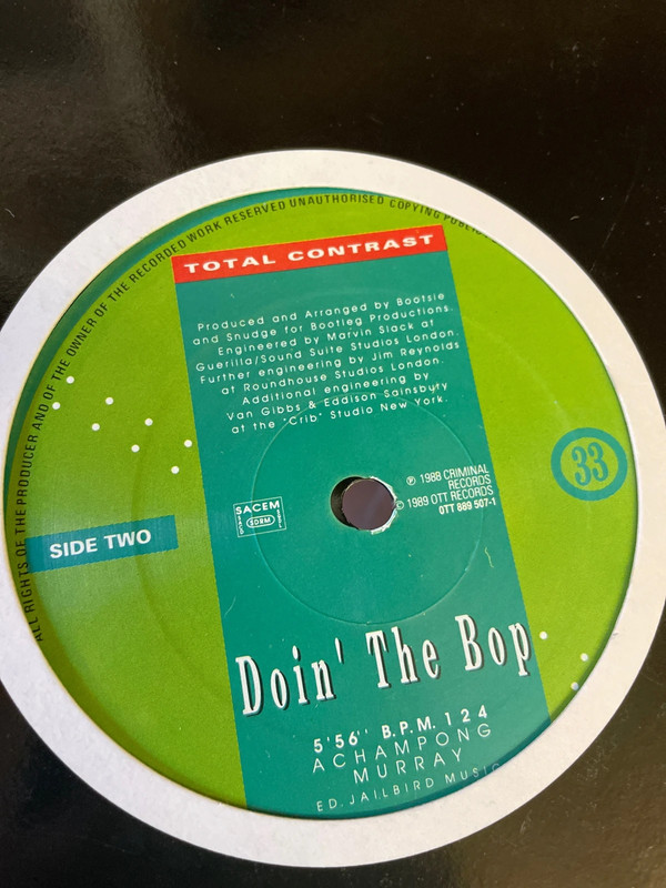 12" House Vocal - Total Contrast – Waiting In Vain
