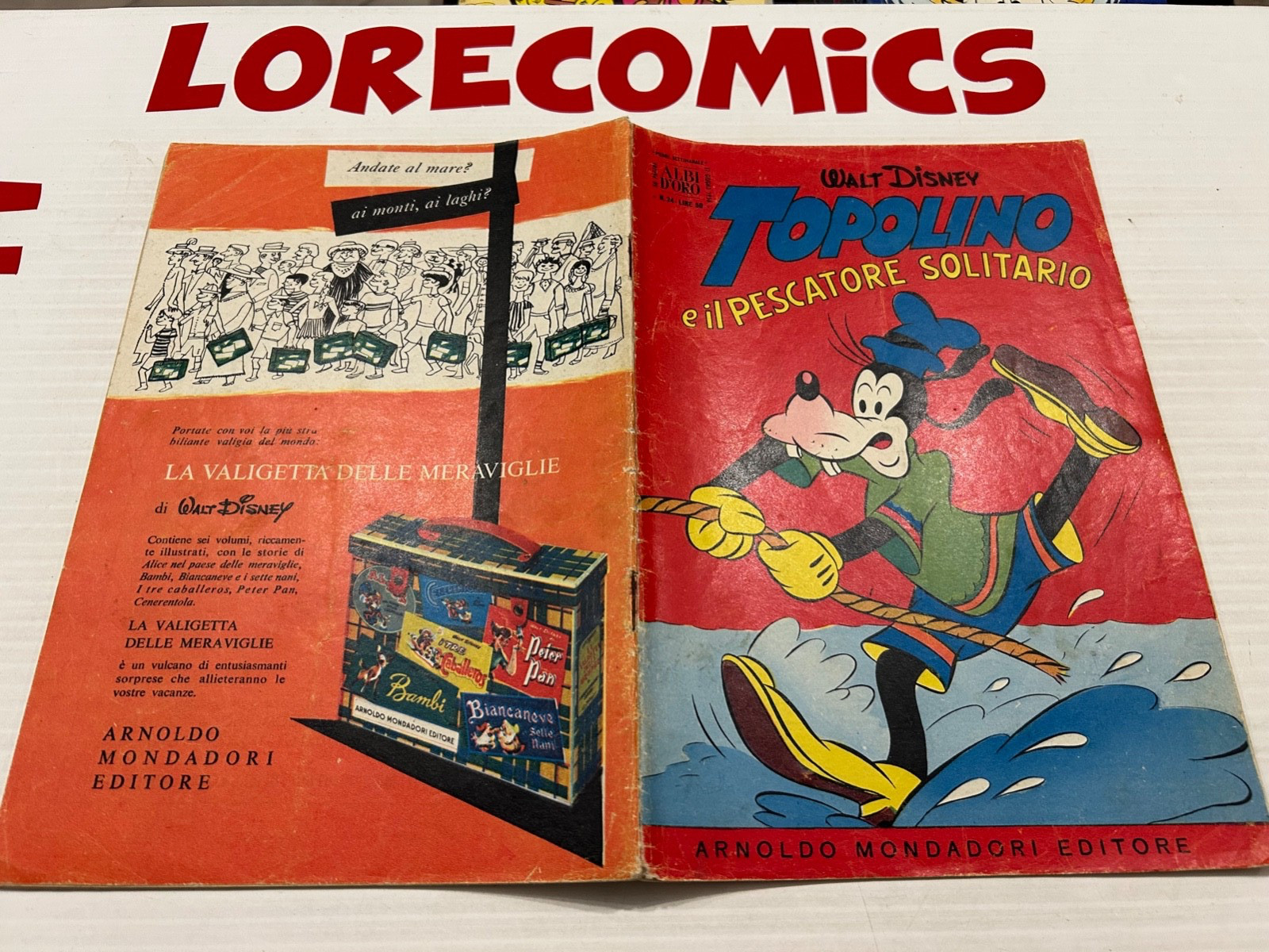ALBO D'ORO MONDADORI  n 24 / 1956 TOPOLINO E IL PESCATORE SOLITARIO  OTTIMO E3