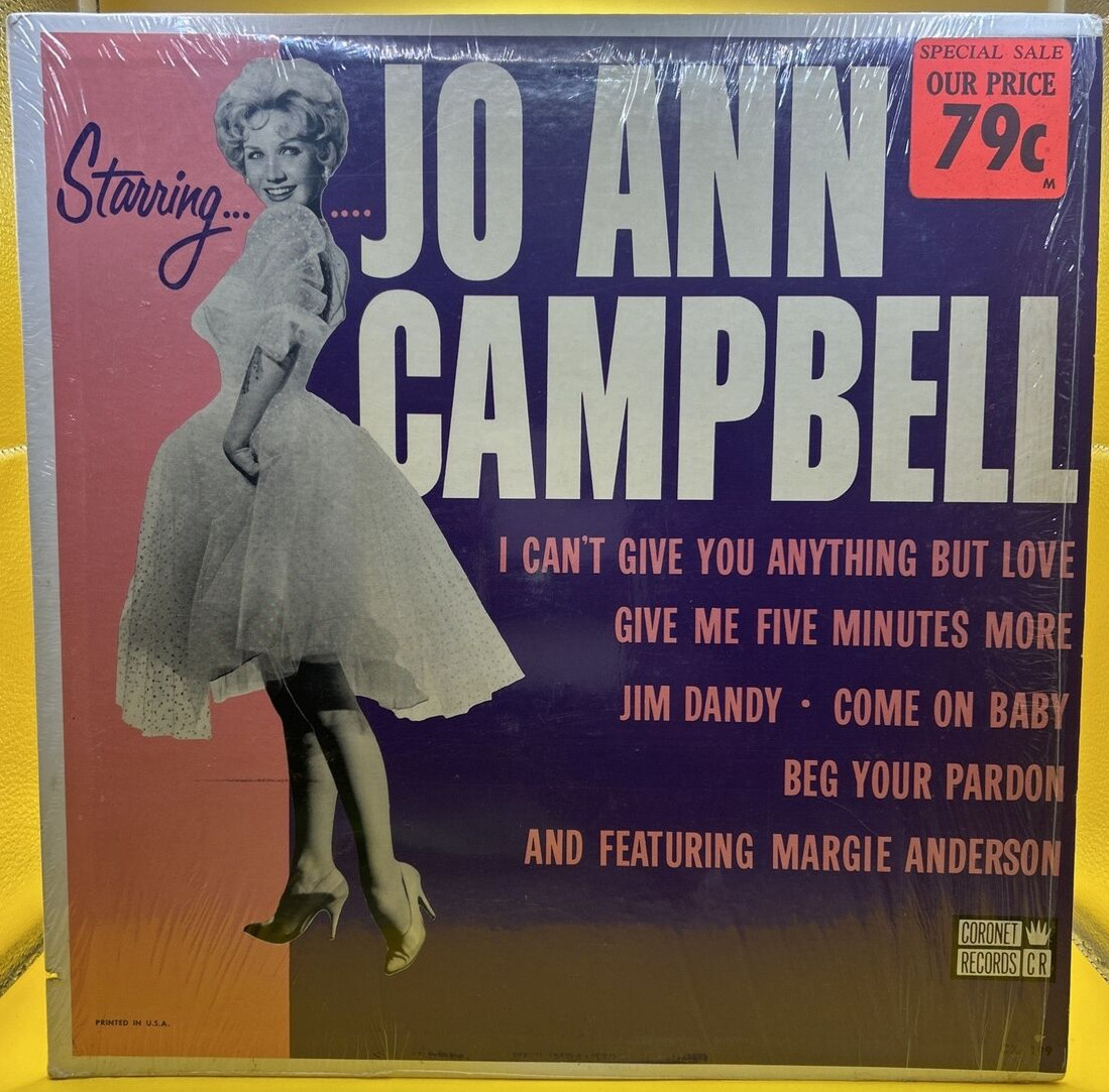 "Starring ... JO ANN CAMPBELL" LP  in Shrink Coronet Records ‎– CXS 199