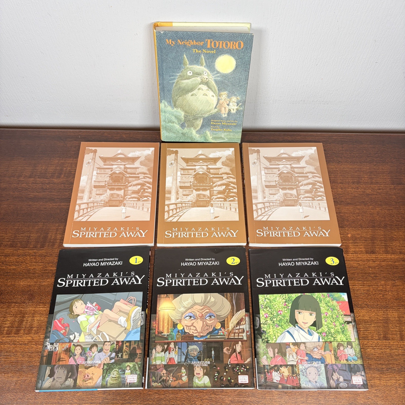 Spirited Away Manga Books Volume 1-3 Studio Ghibli English + Totoro Novel Book