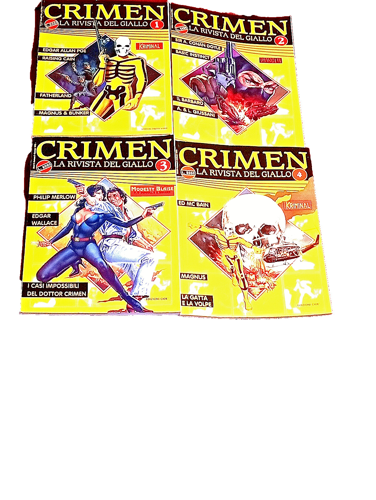 COLLEZIONE COMPLETA DI CRIMEN - LA RIVISTA DEL GIALLO - 1-4 - DIABOLIK ,KRIMINAL