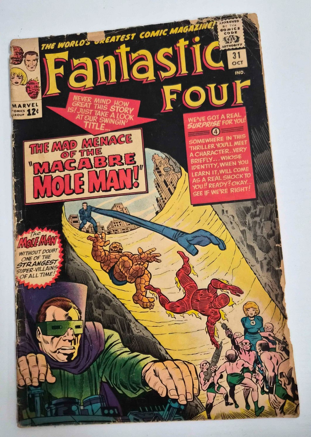 Marvel Comics 31 ottobre Fantastici Quattro La Minaccia Pazza del "Macabro MOLE MAN!"