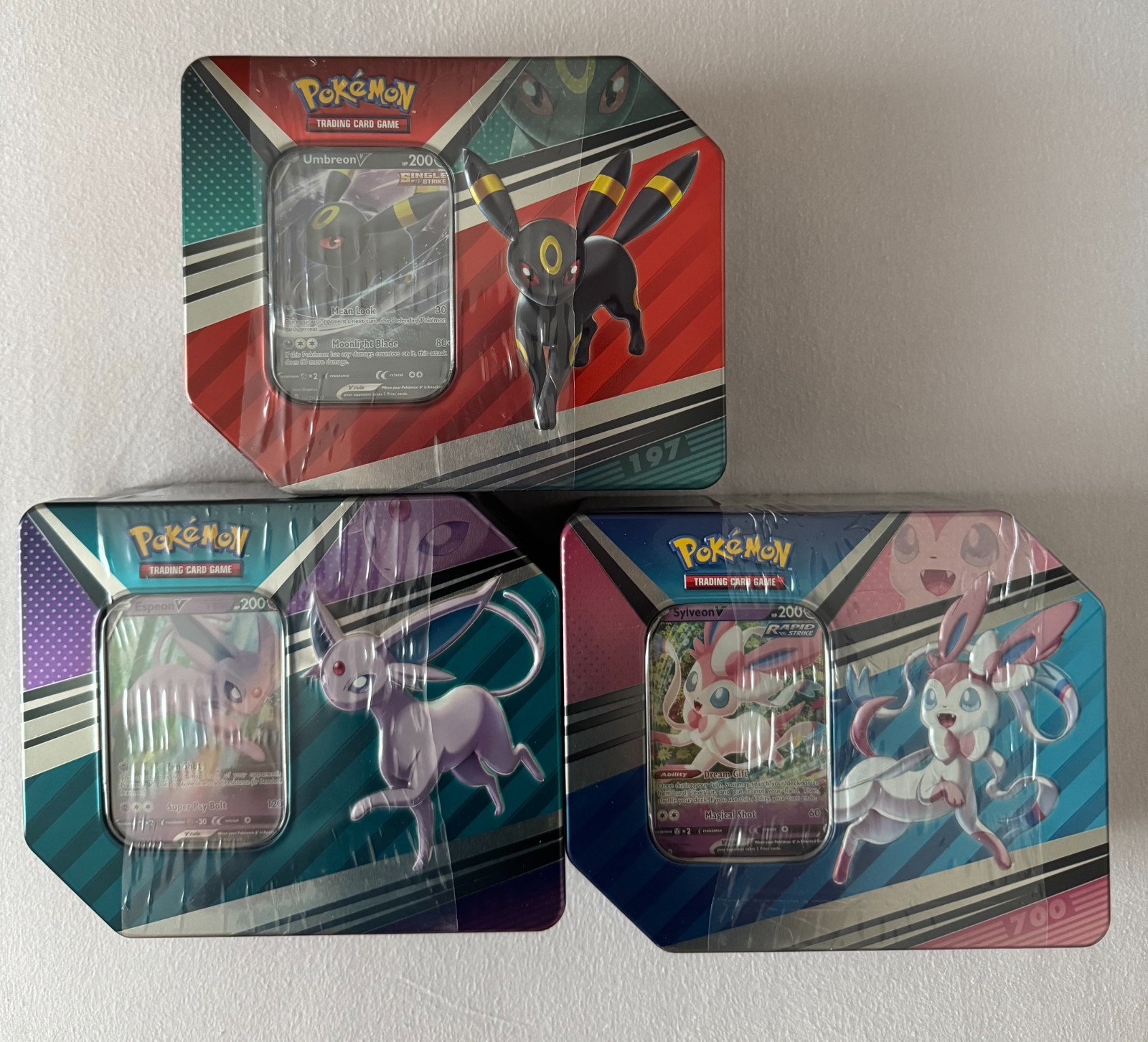 Pokemon V Heroes Tin Set 2022: Umbreon V - Espeon V - Sylveon V - ENG Sigillato