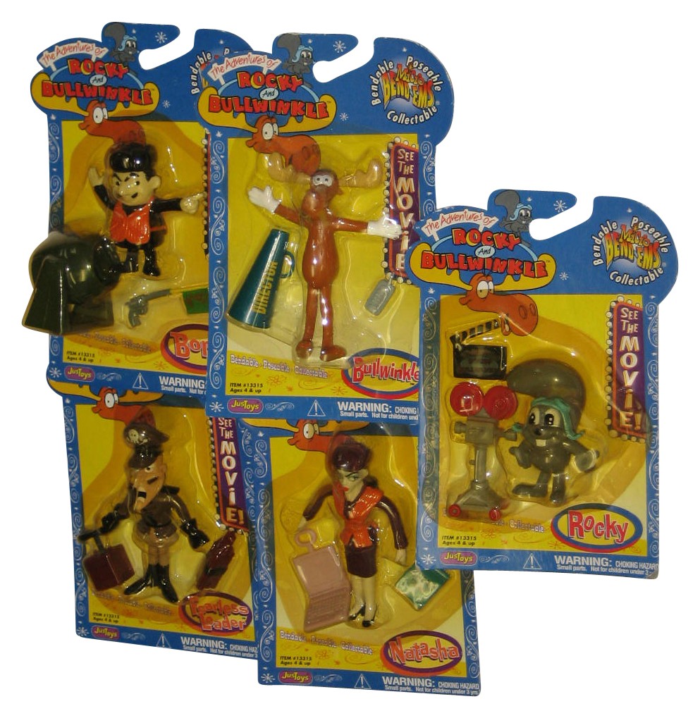 Lotto Figurine JustToys Le Avventure di Rocky e Bullwinkle - (Boris, Natasha e