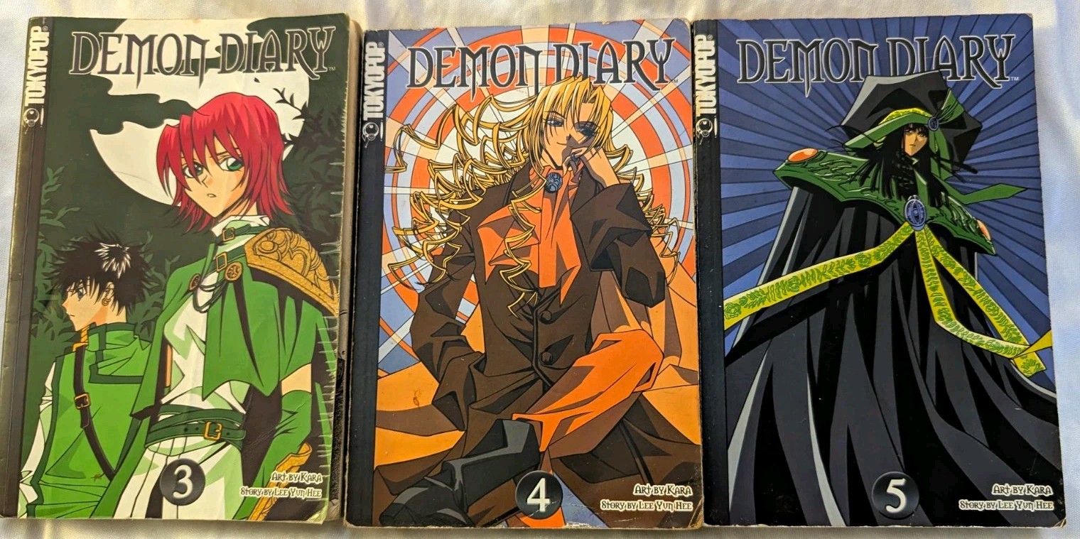 Lotto Demon Diary Vol 3 4 5 Manhwa Lee Yun Hee Kara Tokyopop lettore inglese fuori produzione 