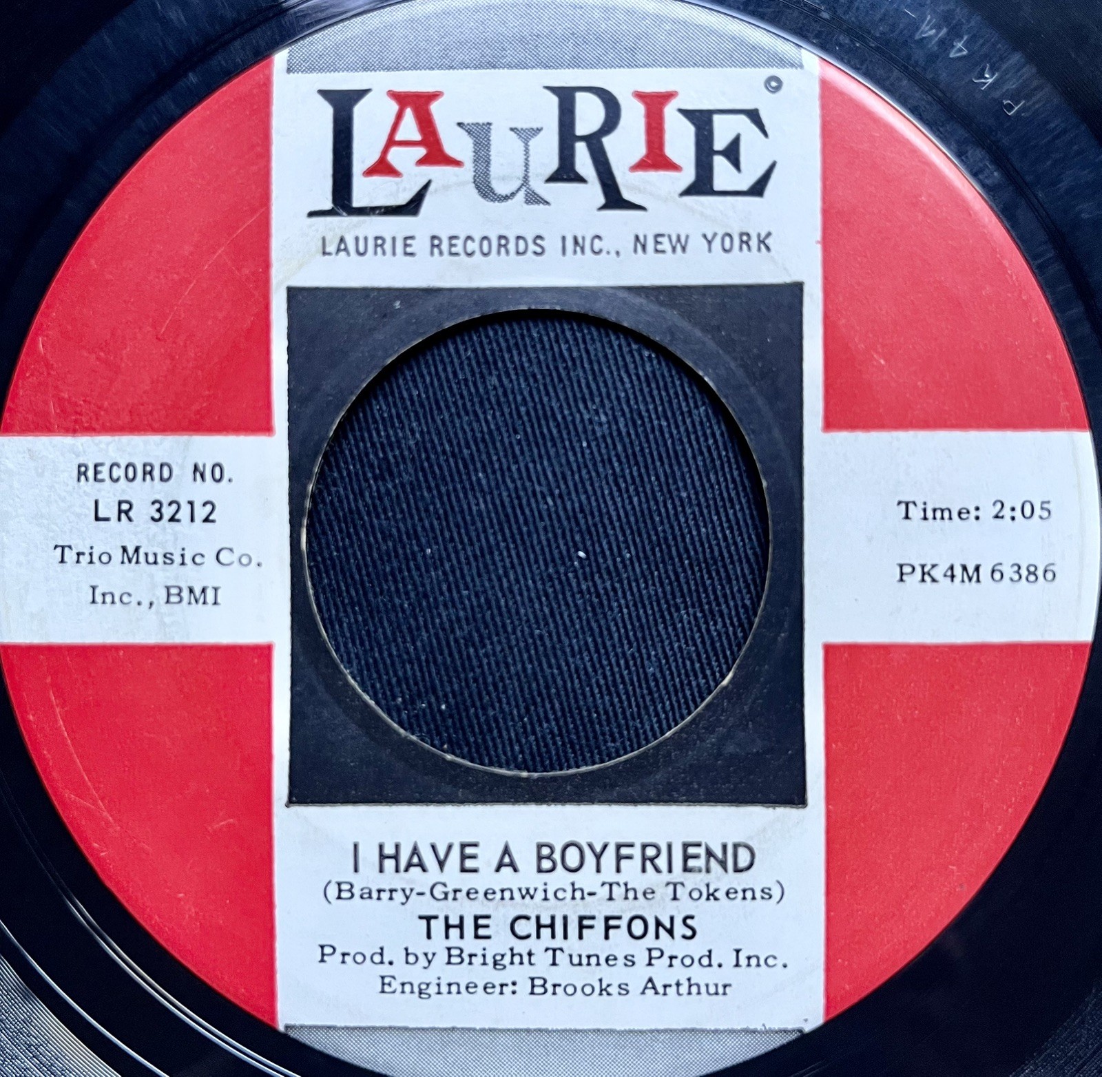 The Chiffons 1963 I Have A Boyfriend 45 RPM Vinyl Record Mono Laurie Records