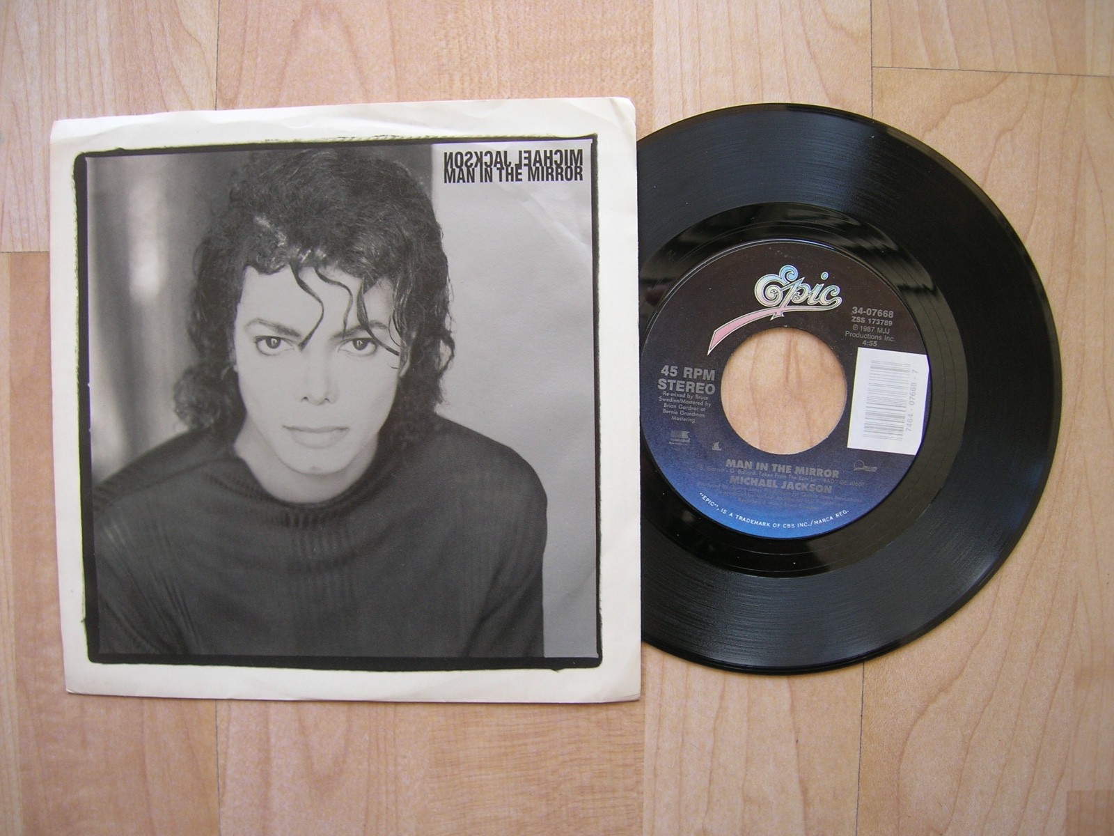 Michael Jackson Man in the Mirror  Epic 34-07668 orig 1987  45 NM
