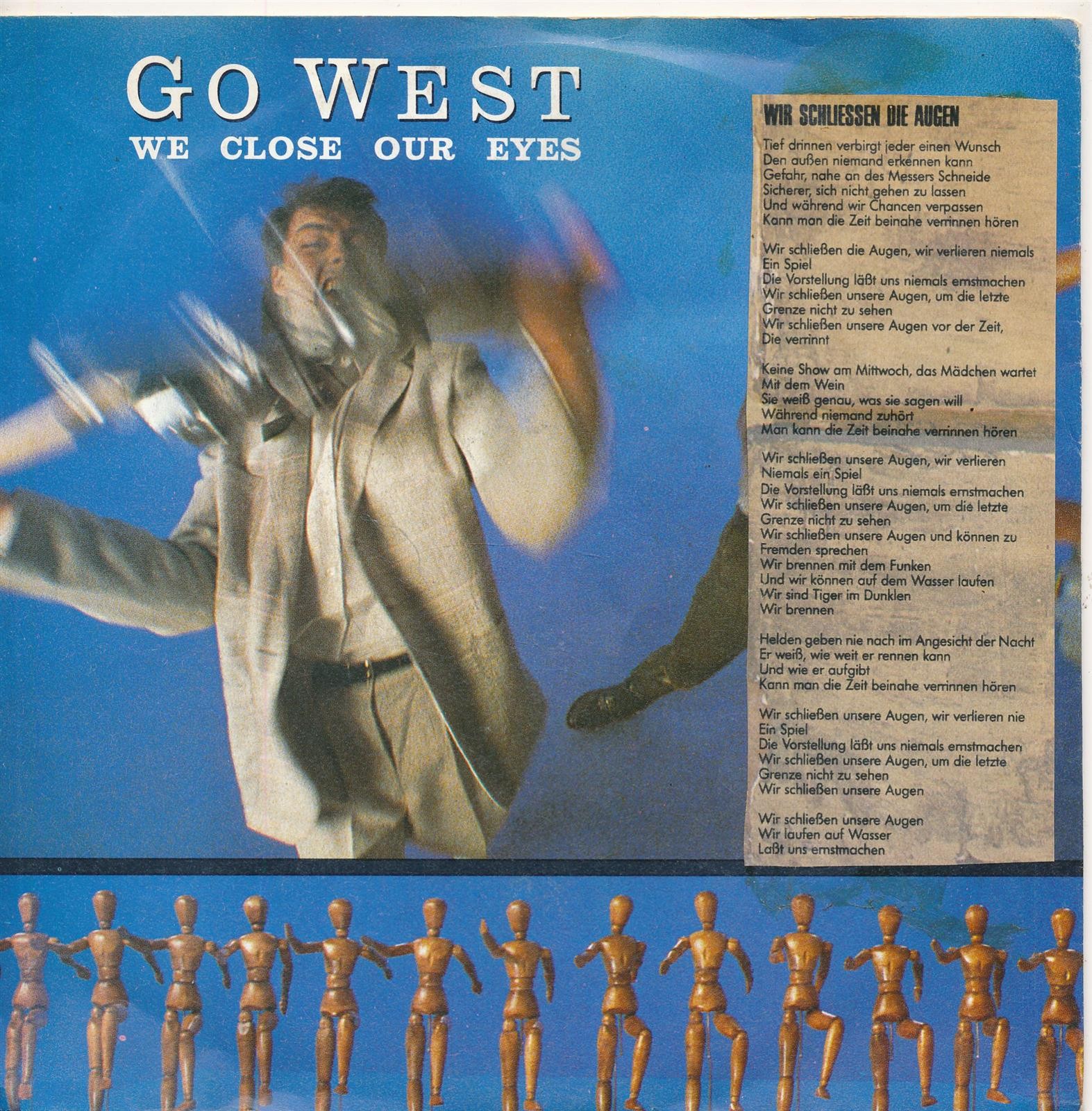 We Close Our Eyes - Go West - Single 7" Vinyl 180/19