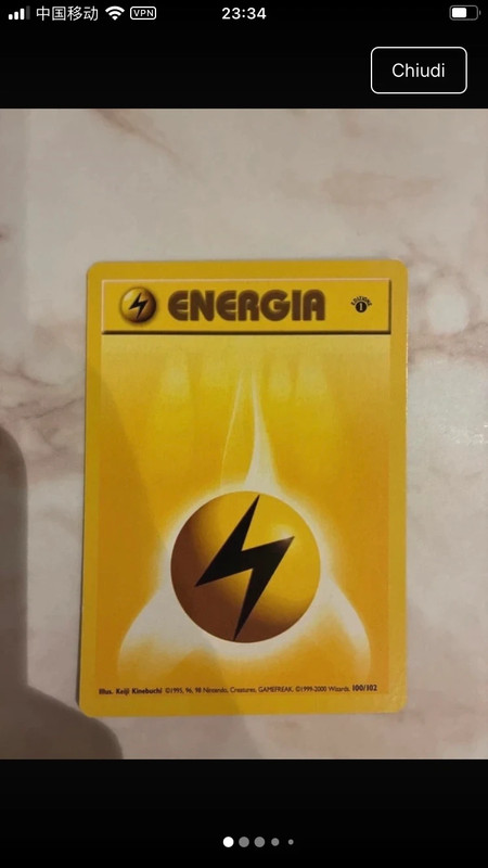 Pokemon Energia Lampo set Base PrimaEdizione