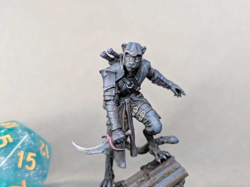 Painted miniature: tabaxi rogue 32mm, DnD, HeroQuest, Pathfinder