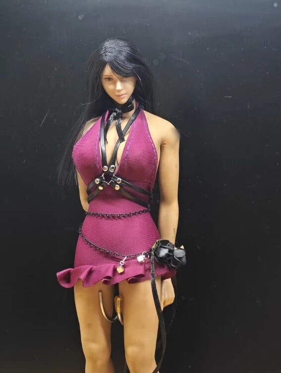 Abito viola donna 1/6 con cinturino vestiti modello per action figure 12'' Tbl Ph