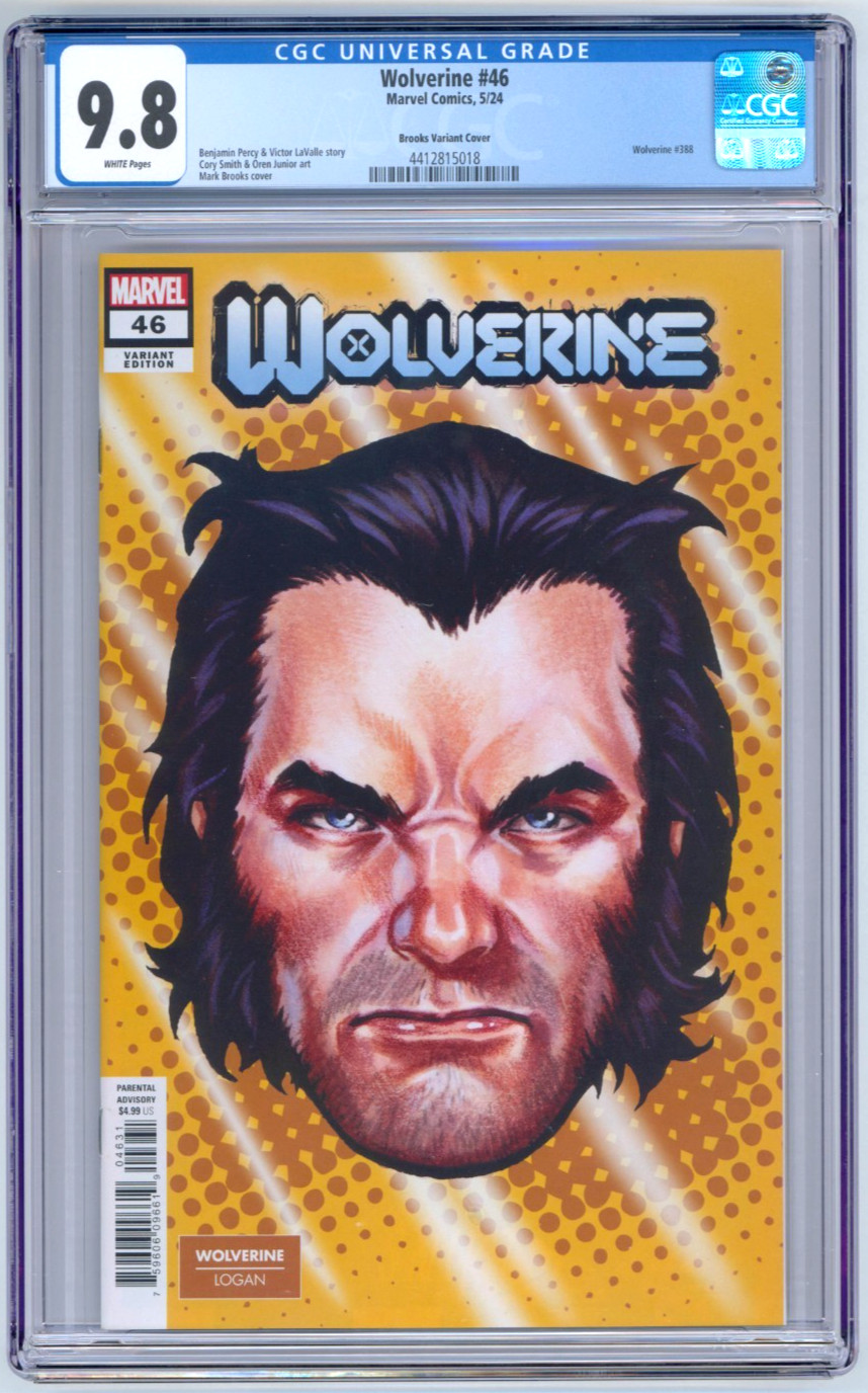 Wolverine #46 CGC 9.8 Mark Brooks Headshot Variant Cover Marvel 2024 prima stampa