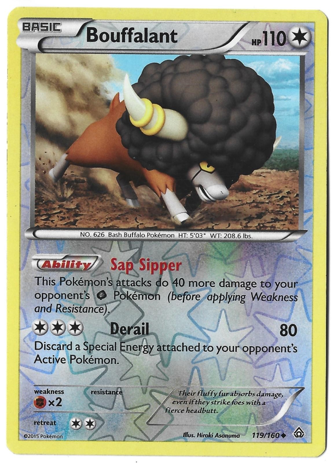 Bouffalant 119/160 Pokemon Primal Clash Reverse Holo Uncommon MP