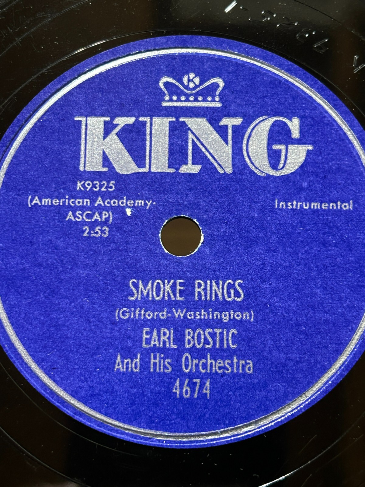 Earl Bostic - King 78RPM - Smoke Rings / Deep Purple