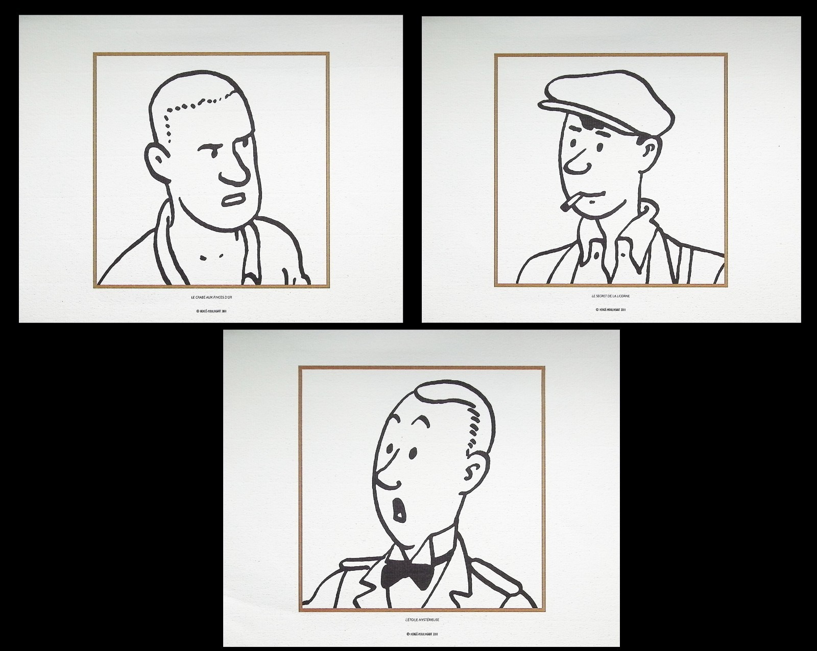 HERGÉ : TINTIN - Les Boys , 3 LITHOGRAPHIES Ex Libris, 2011
