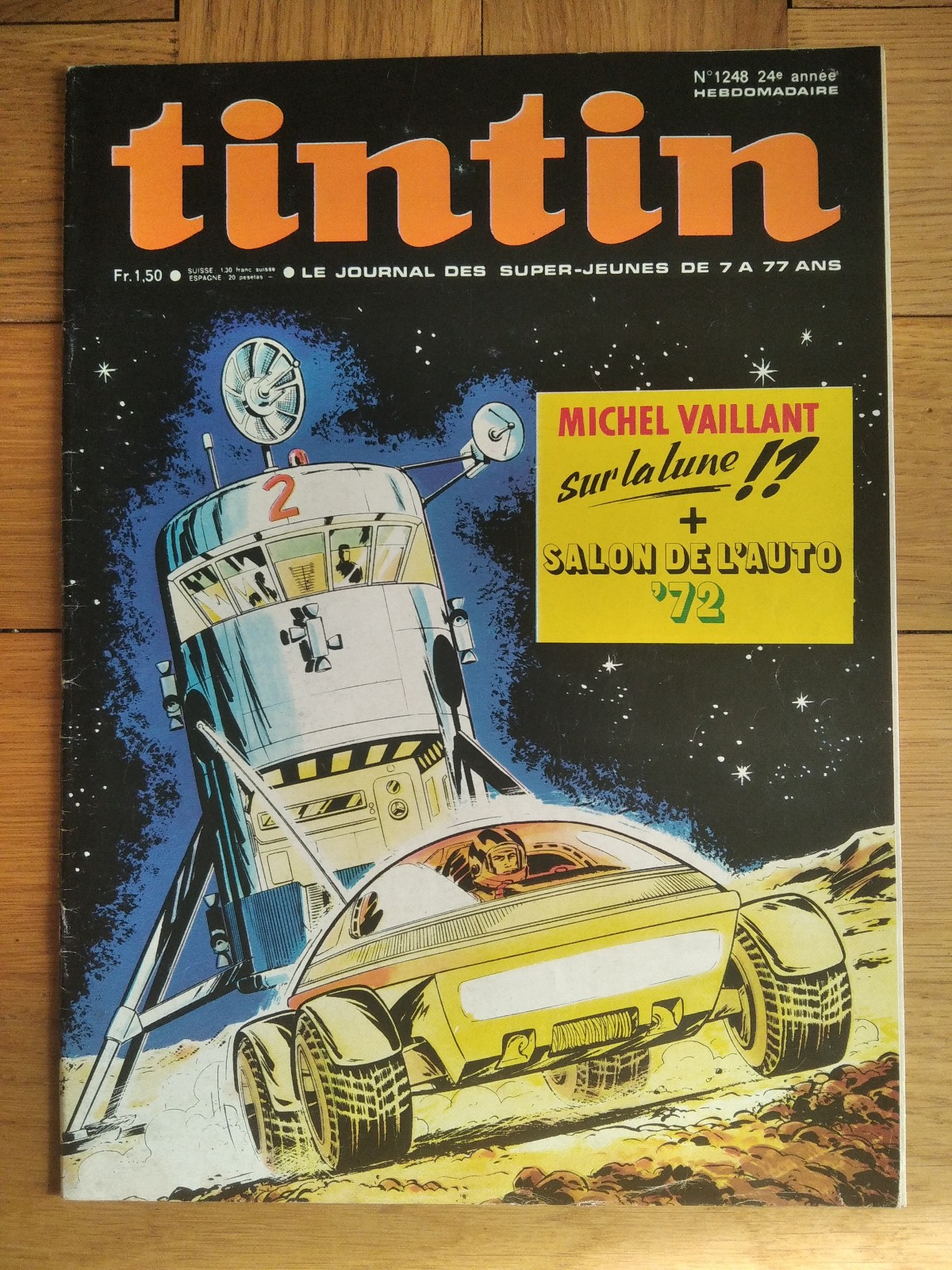 Le journal de Tintin n° 1248 , couv Jean Graton ( Dargaud , 28/09/1972 )