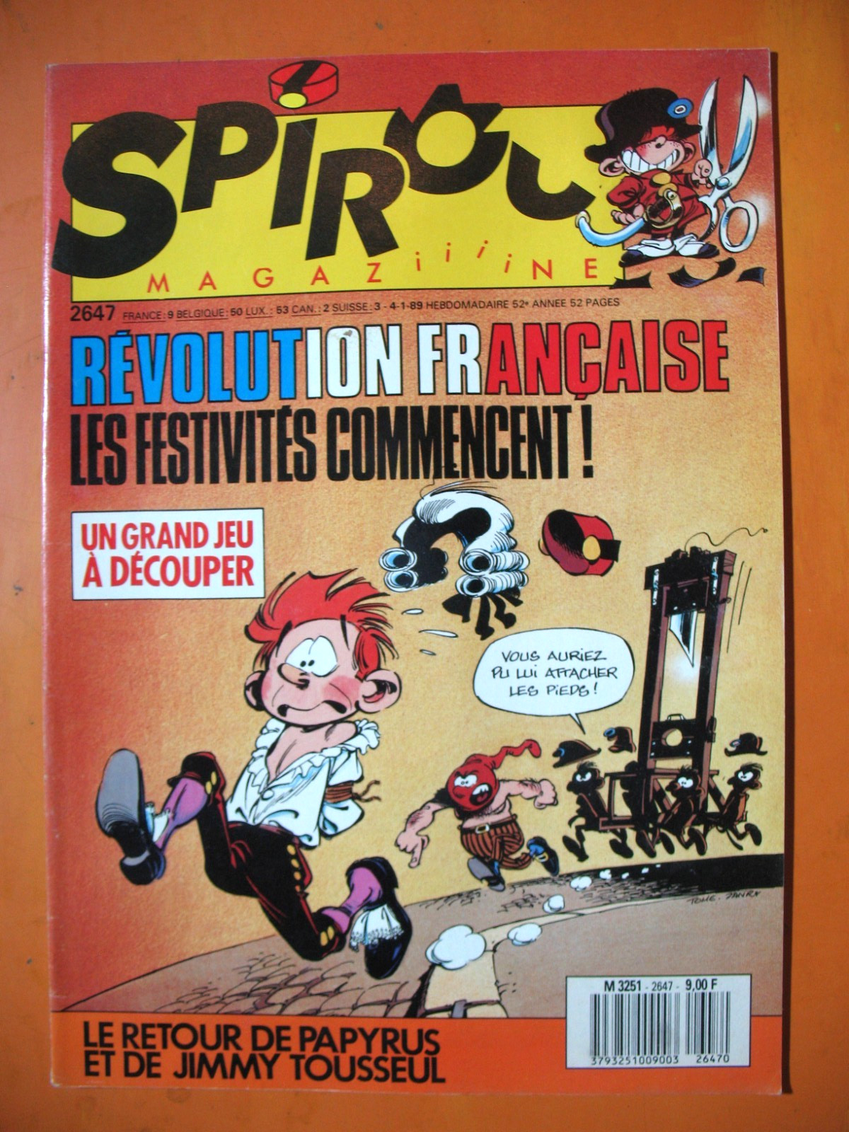 SPIROU Magazine N° 2647 du 04/01/1989- Révolution Française: Les festivales comm