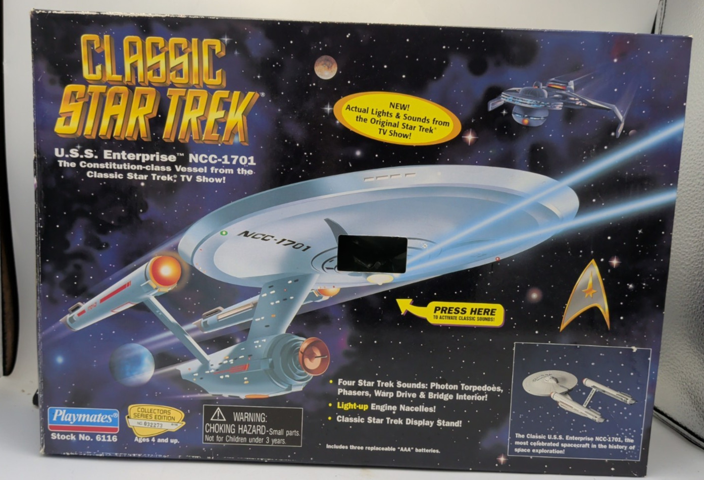 Classic Star Trek U.S.S. Enterprise NCC-1701 scatola aperta 1995 Playmates #6116