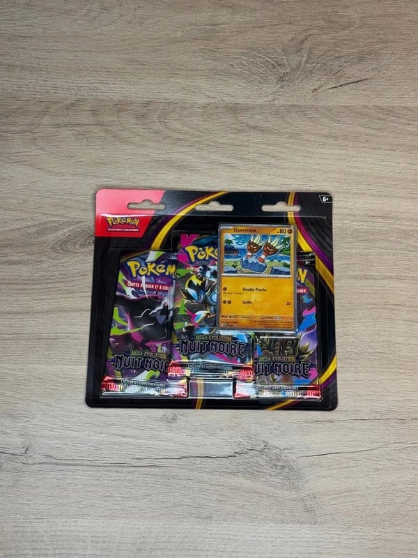 Tripack Pokémon Nuit Noire ME05 FR - 3 boosters + carte promo Opermine