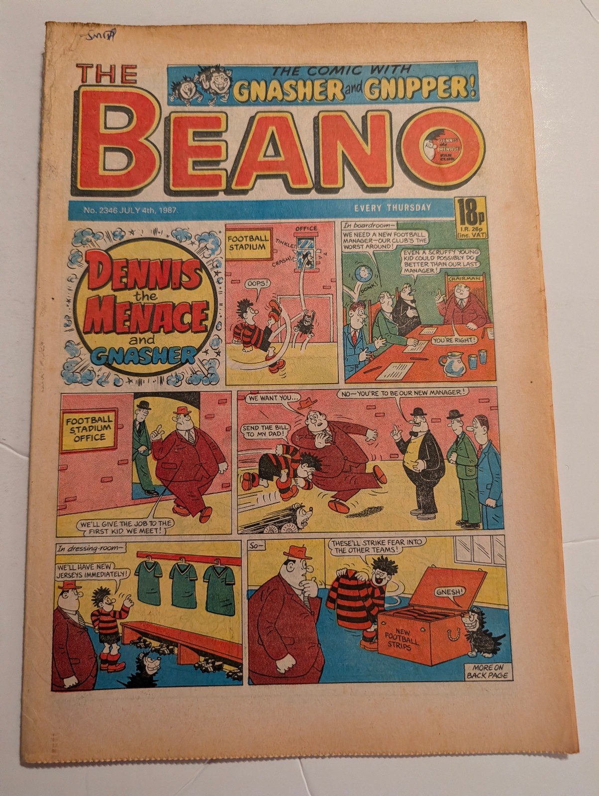 Beano Comic No 2346 July 4th 1987.