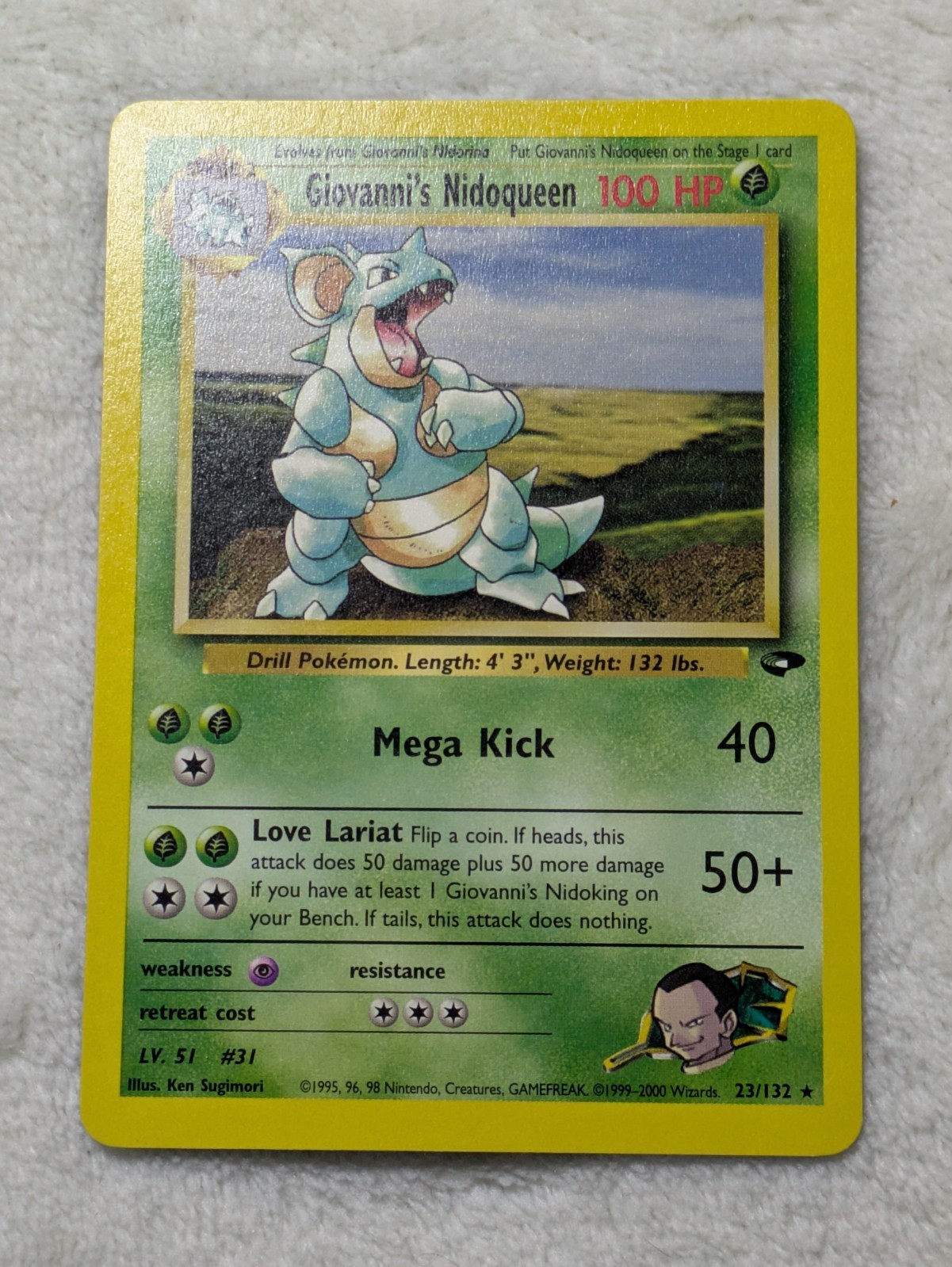Pokemon Raro Giovanni's Nidoqueen 23/132 Sfida Palestra 2000 WoTC NM