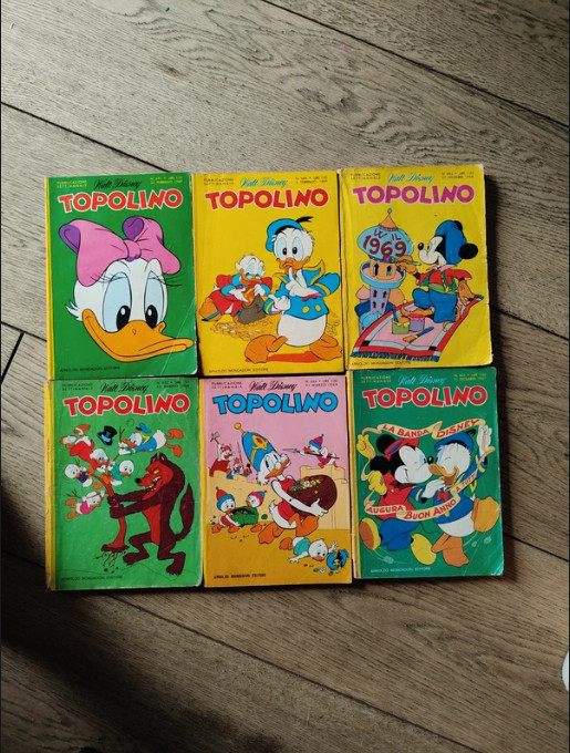 Lotto 6 Fumetti Topolino Anni '60 (631, 644, 655, 683, 688, 691)