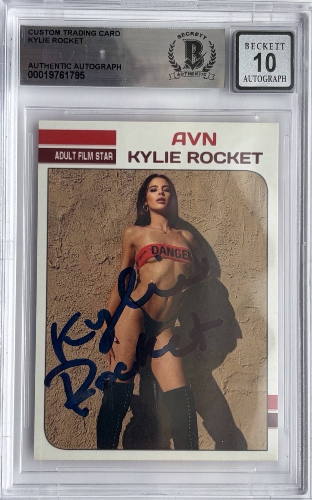 Carta collezionabile personalizzata firmata Kylie Rocket BAS Beckett COA autografo grado 10