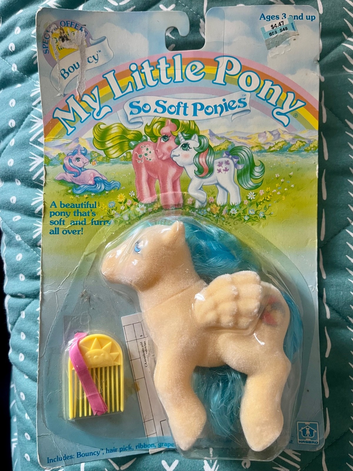 RARE 1986 VINTAGE MY LITTLE PONY SO SOFT ANGEL FLOCKED NEW SEALED PACKAGE BOUNCY