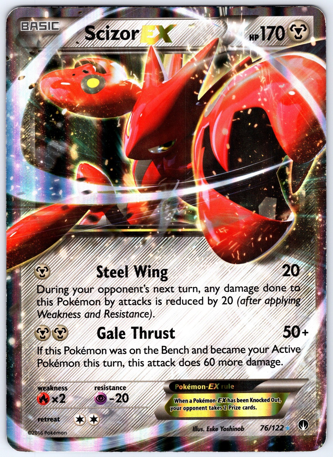 Scizor EX - 76/122 076/122 Carte Jumbo Holo Promo Pokemon TCG Eske Yoshinob MP