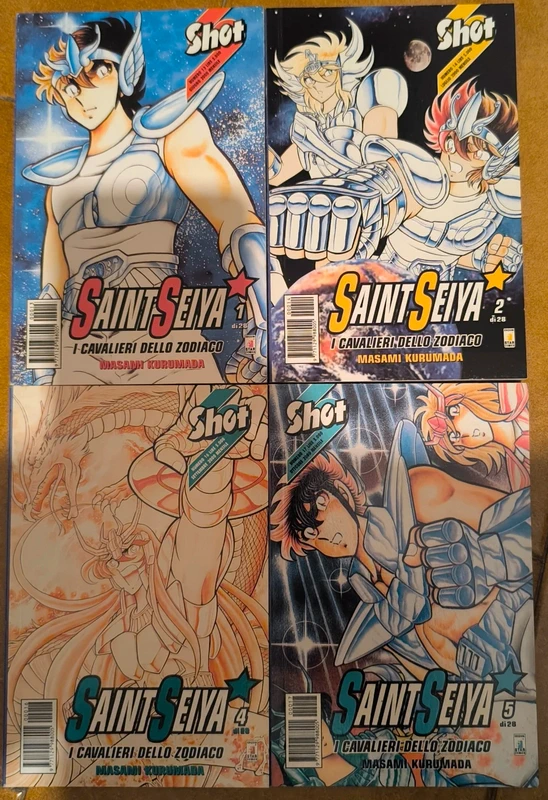 Lotto 4 Manga Saint Seiya - I Cavalieri dello Zodiaco 1, 2, 4, 5 - Kurumada - VG/NM