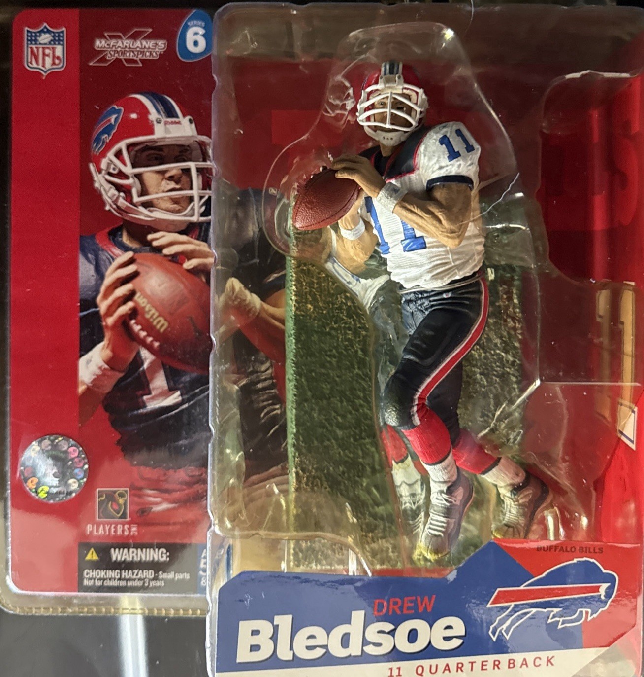 Drew Bledsoe WHITE Bills Sports Picks NFL MCFARLANE Toys NEW Sealed