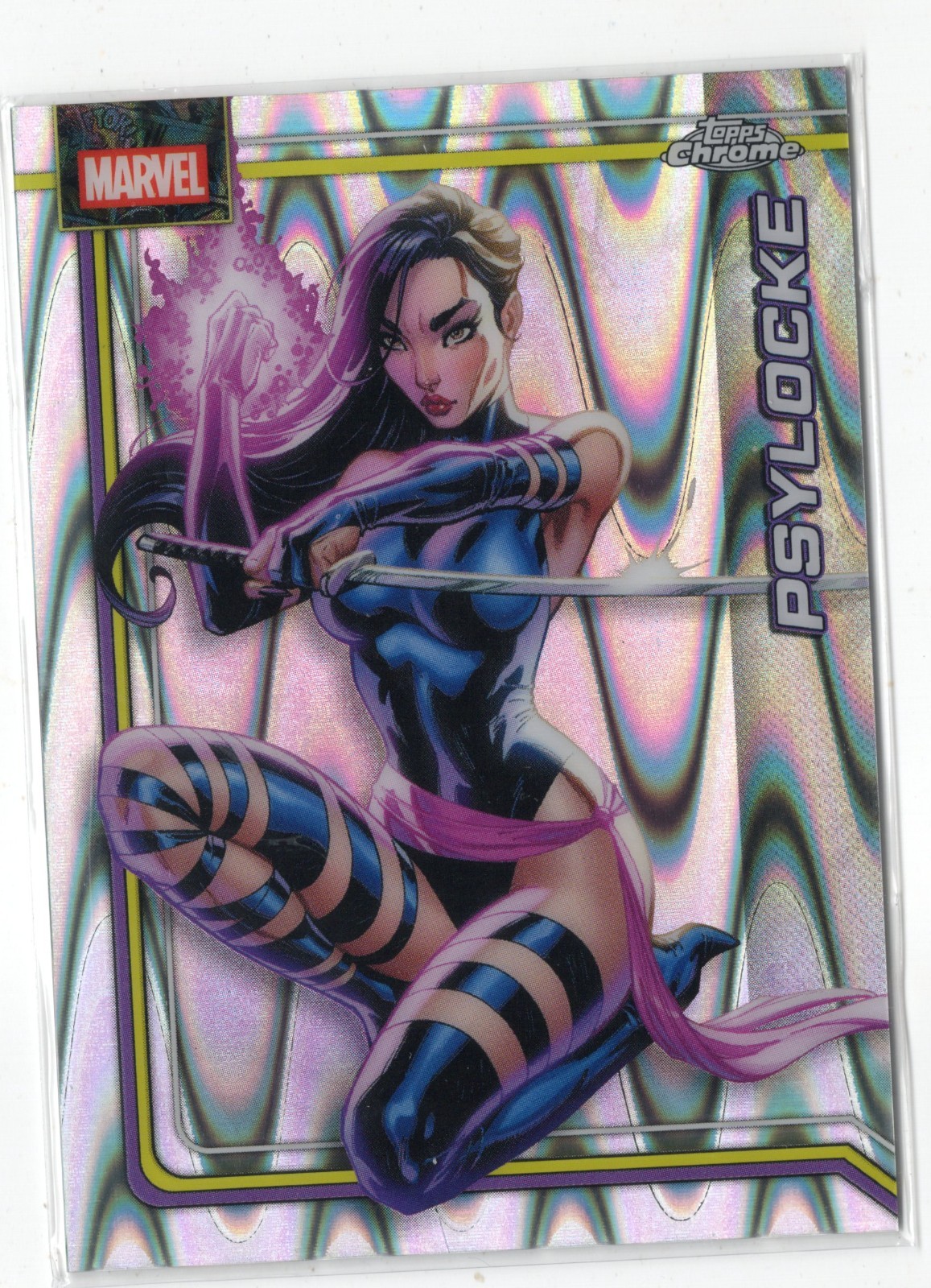 2026 Topps Marvel Chrome RayWave RIFRATTORE #092 92 Psylocke (X-Men)