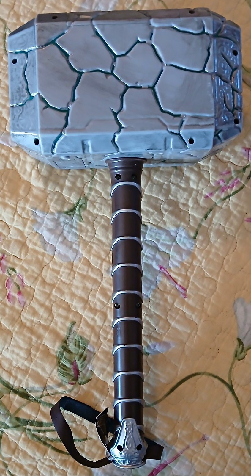 Marvel Thor Mjolnir Hammer Prop giocattolo con cinturino da polso nuovo etichetta Asgard