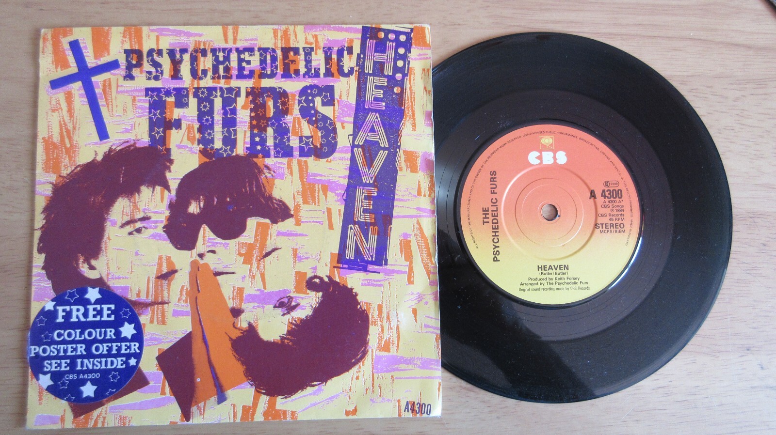 Psychedelic Furs Heaven 7" 1984 **EX- /NEAR MINT**
