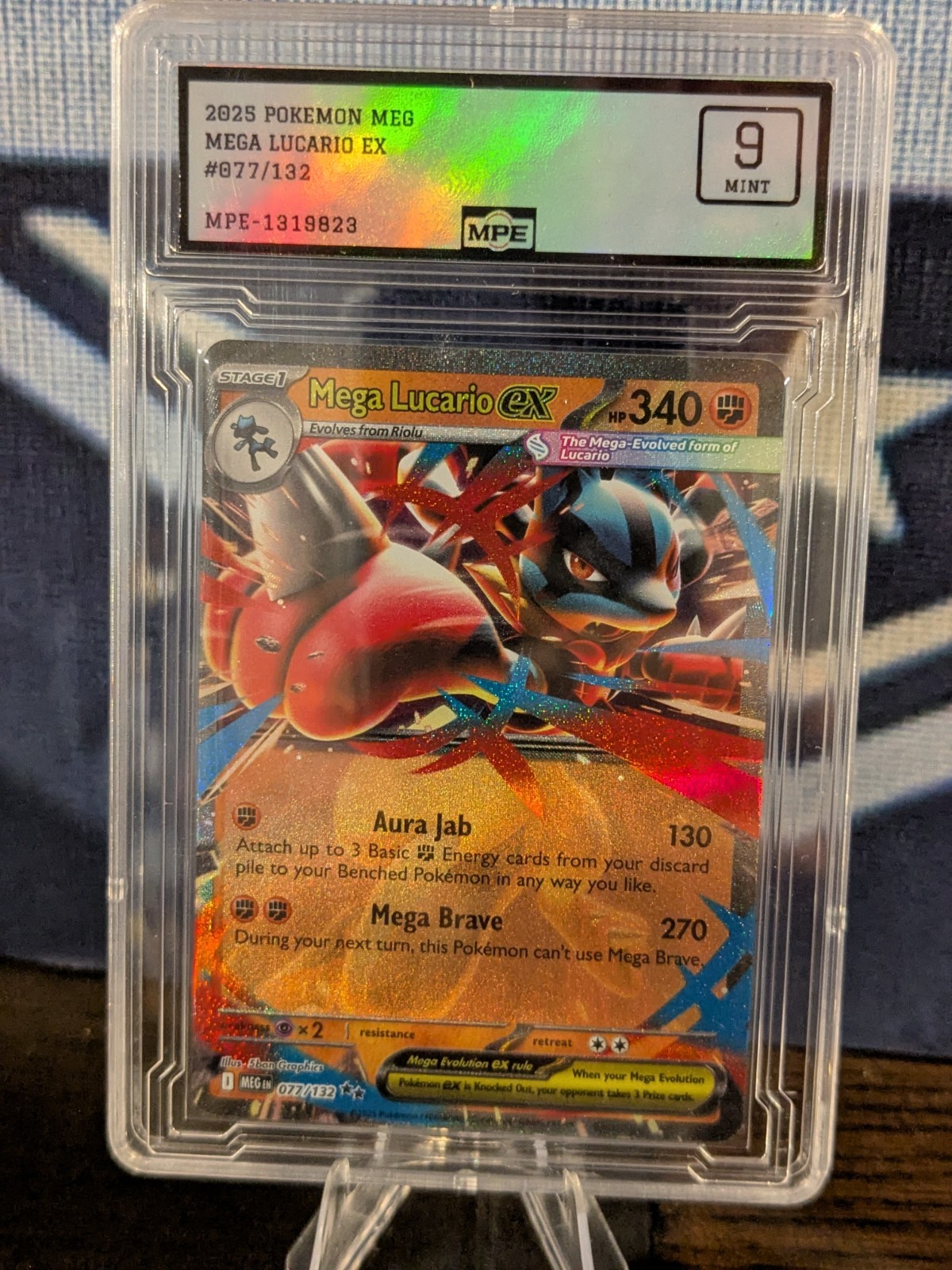 2025 POKEMON MEGA LUCARIO EX 077/132 Mega Evolution Holo come nuovo 9!!