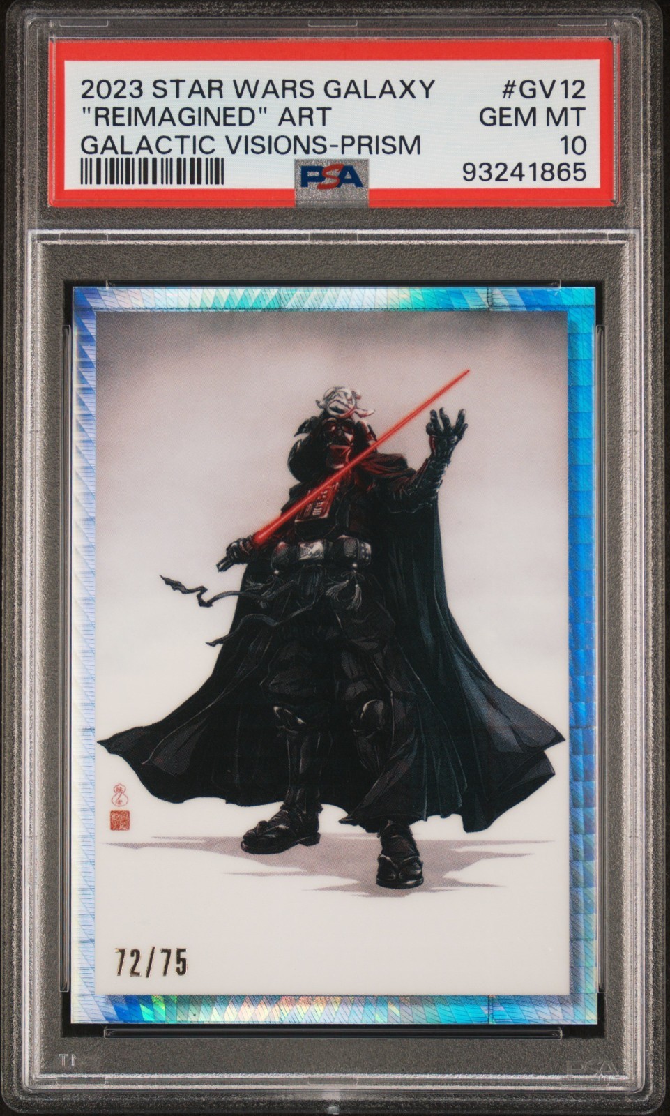 2023 STAR WARS GALAXY VISIONI GALATTICHE PRISMA #GV12 "REIMMAGINATO" ART /75 PSA 10