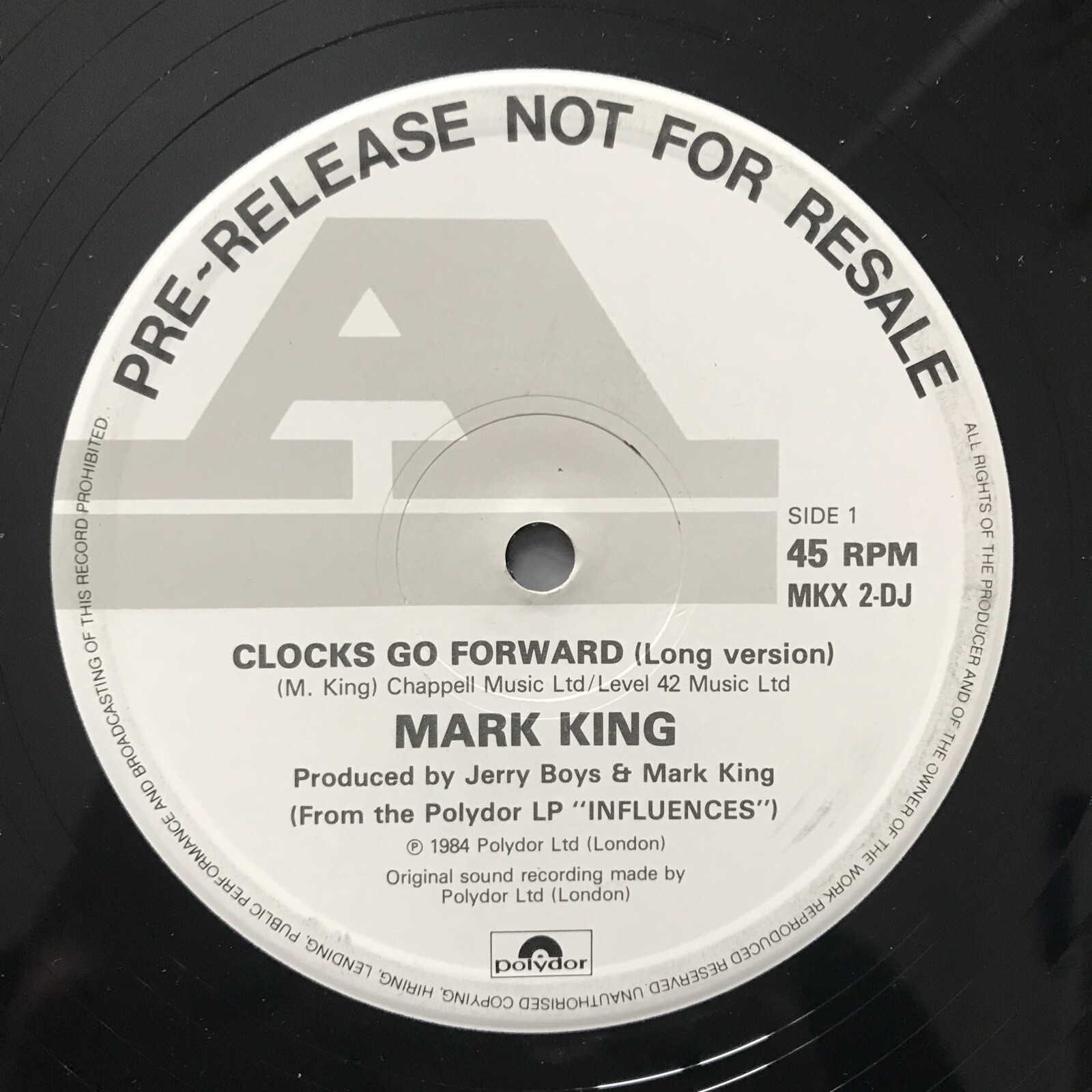 Mark King - Clocks Go Forward 12" VINYL Promo RARE Record 45RPM Single Level 42
