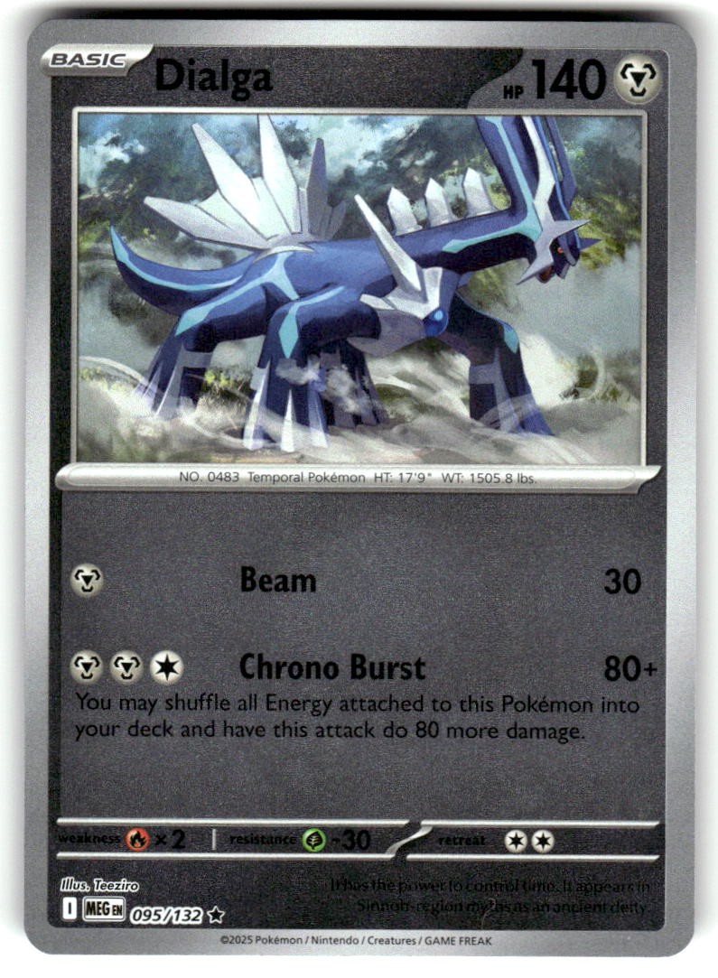Dialga Reverse Holo Rara Mega Evoluzione 095/132 quasi nuova