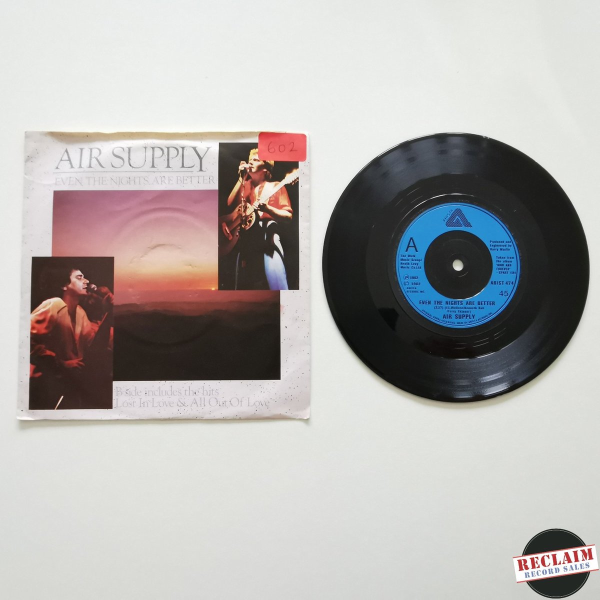air supply - even the nights are better 7" vinyl record VG